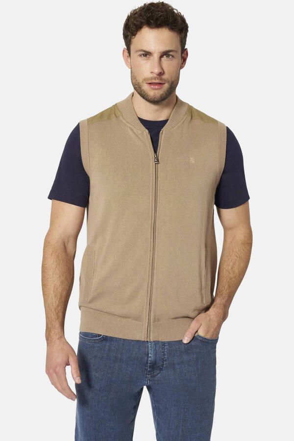Babista katoenen gebreid vest Plus Size beige