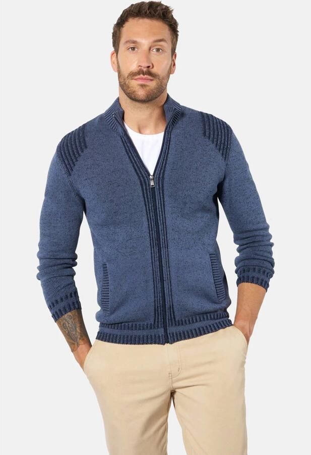 Babista katoenen gebreid vest Plus Size blauw