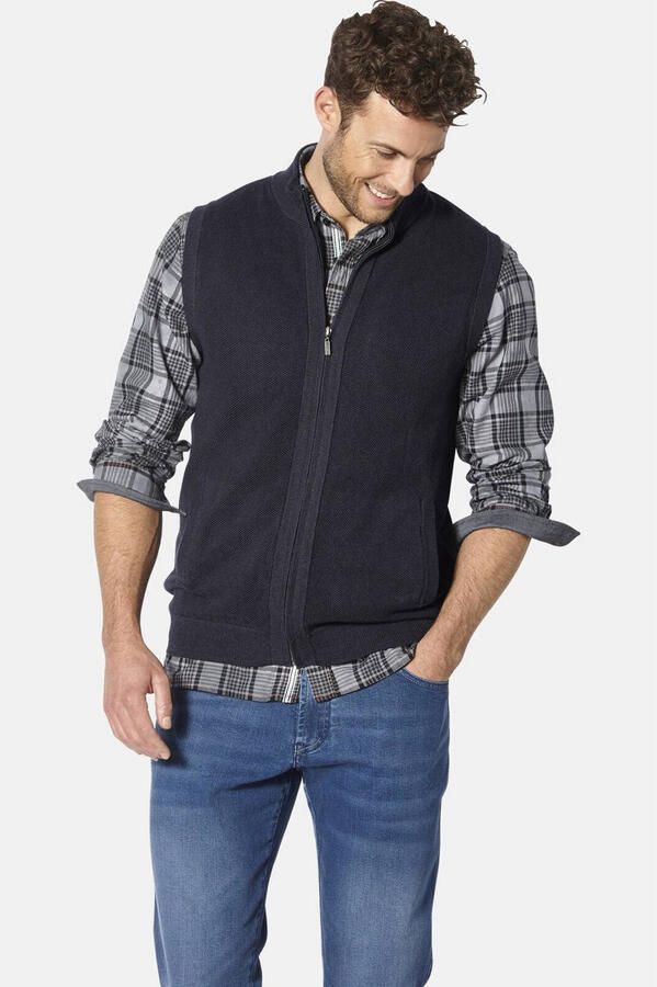 Babista katoenen gebreid vest Plus Size donkerblauw