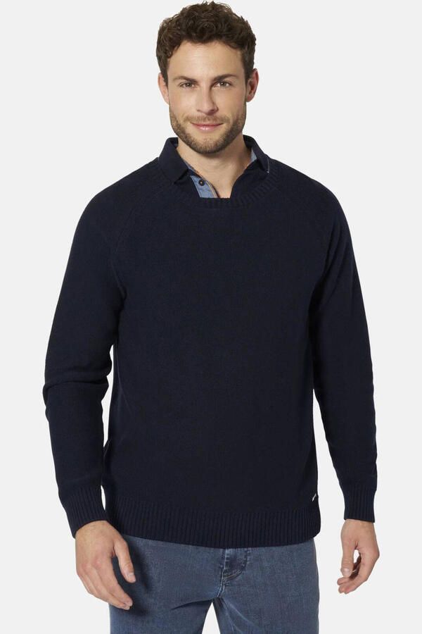 Babista katoenen regular fit gebreide trui Plus Size donkerblauw