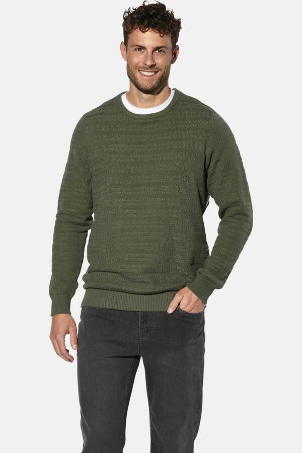 Babista katoenen regular fit gebreide trui Plus Size groen