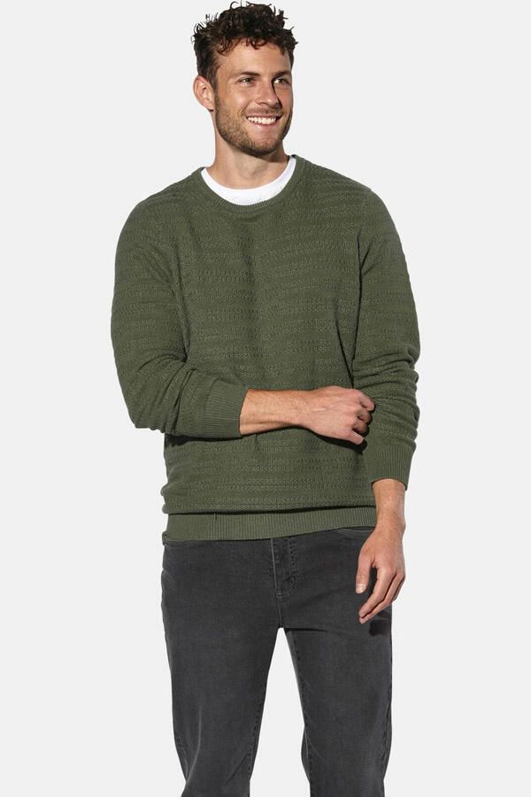 Babista katoenen regular fit gebreide trui Plus Size groen - Foto 2