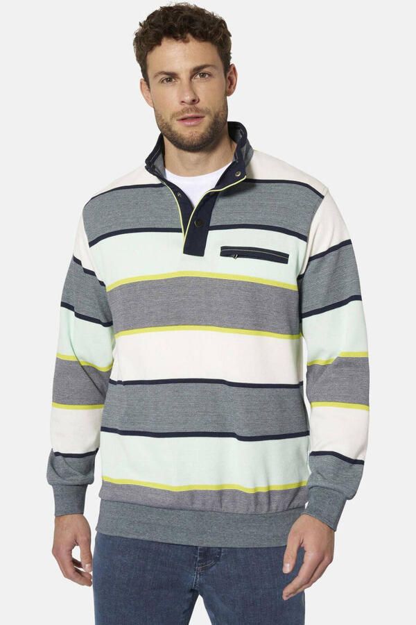 Babista katoenen regular fit gestreepte sweater Plus Size blauw