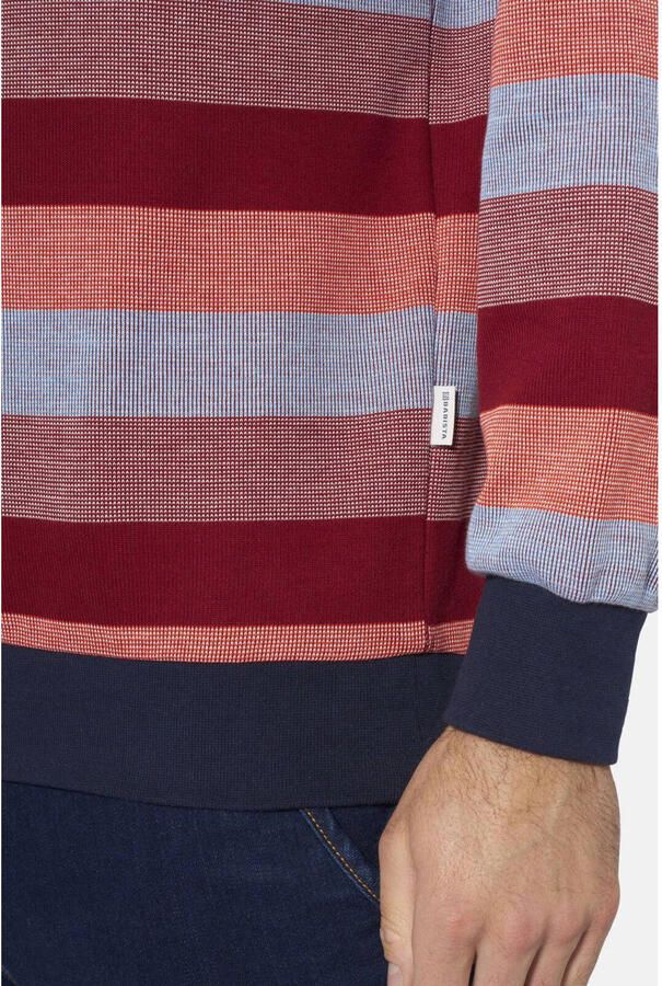 Babista katoenen regular fit gestreepte trui Plus Size rood - Foto 3