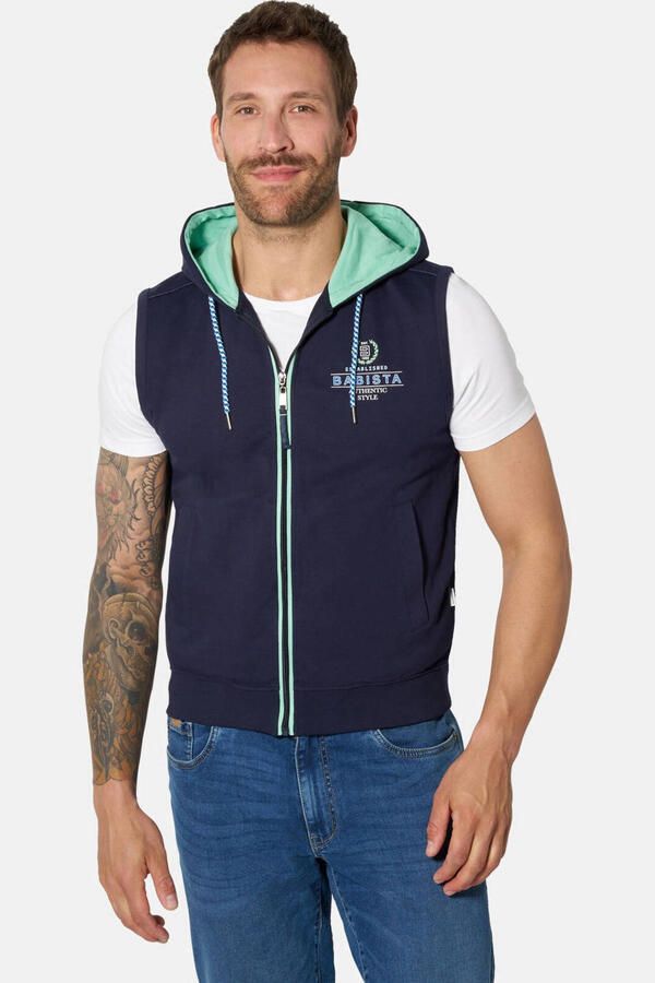 Babista katoenen sweatvest Plus Size met logo donkerblauw