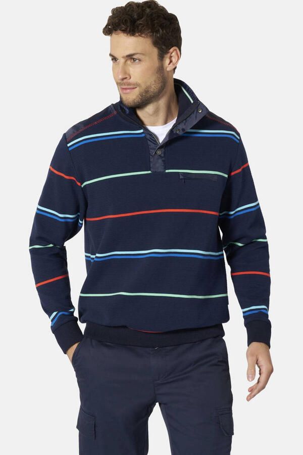 Babista LOGIO regular fit gestreepte trui Plus Size donkerblauw
