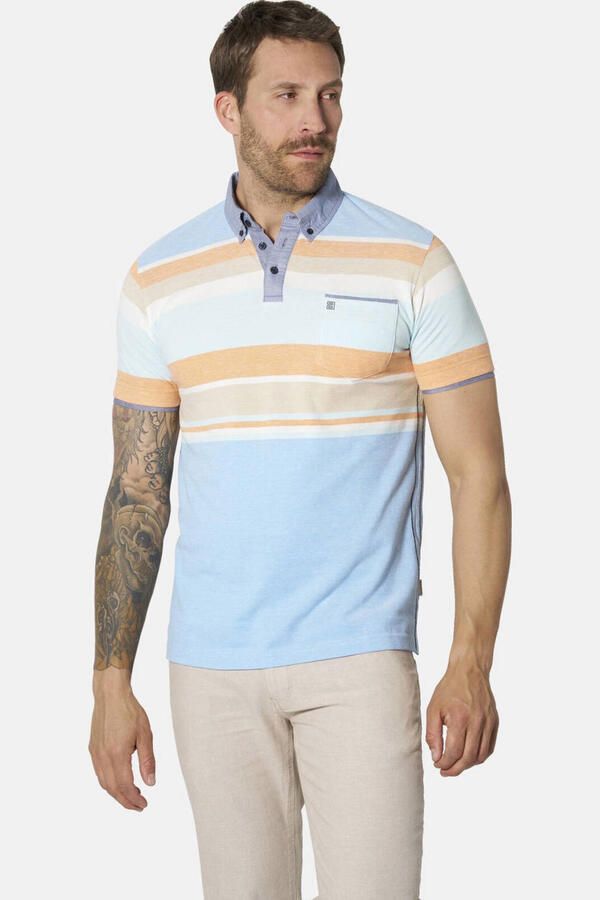 Babista LORIENZA regular fit gestreepte polo Plus Size lichtblauw