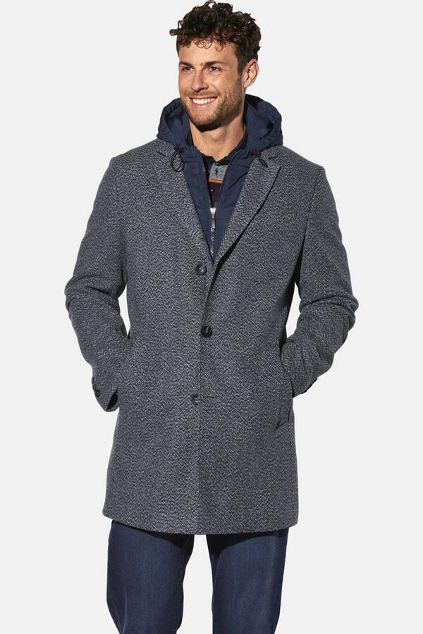 Babista manteljas +FIT Collectie Plus Size met wol blauw
