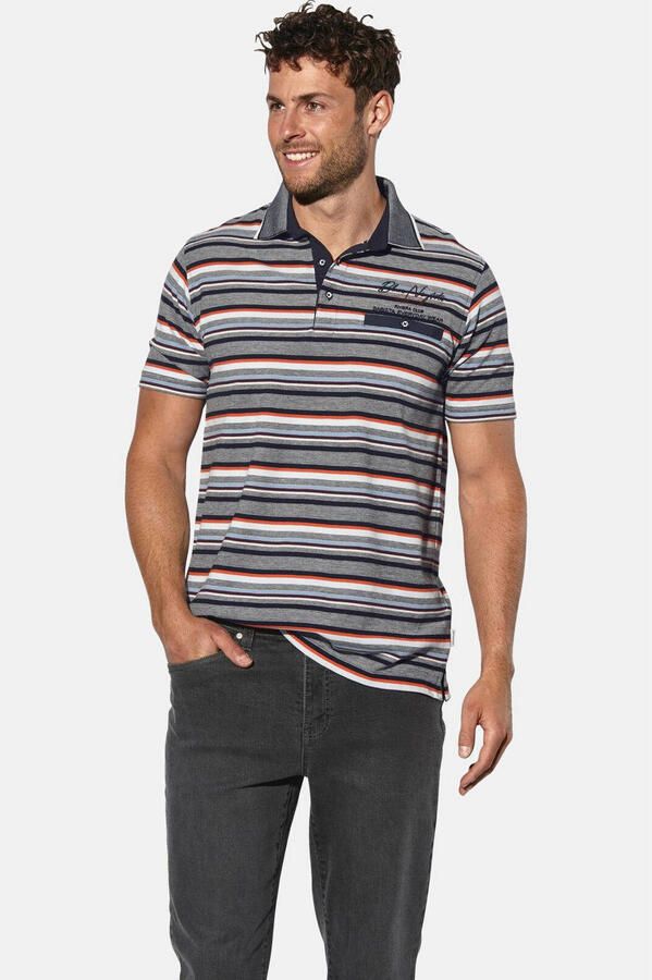 Babista PALDEN regular fit gestreepte polo Plus Size grijs