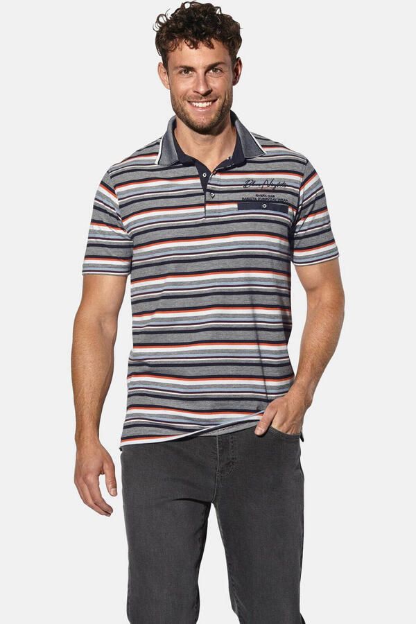 Babista PALDEN regular fit gestreepte polo Plus Size grijs - Foto 2