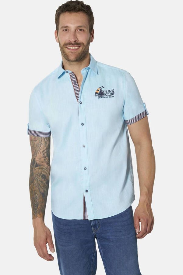 Babista regular fit casual overhemd Plus Size met print lichtblauw