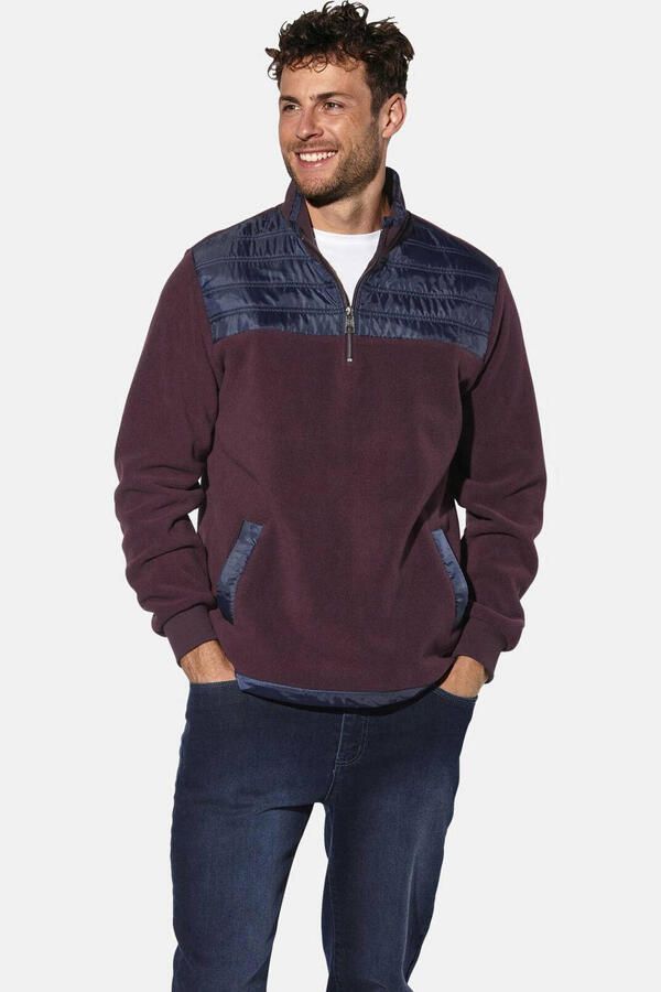 Babista regular fit fleecetrui Plus Size donkerrood