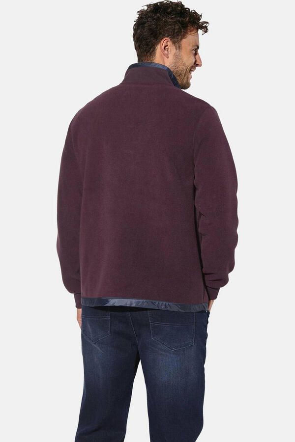 Babista regular fit fleecetrui Plus Size donkerrood - Foto 2