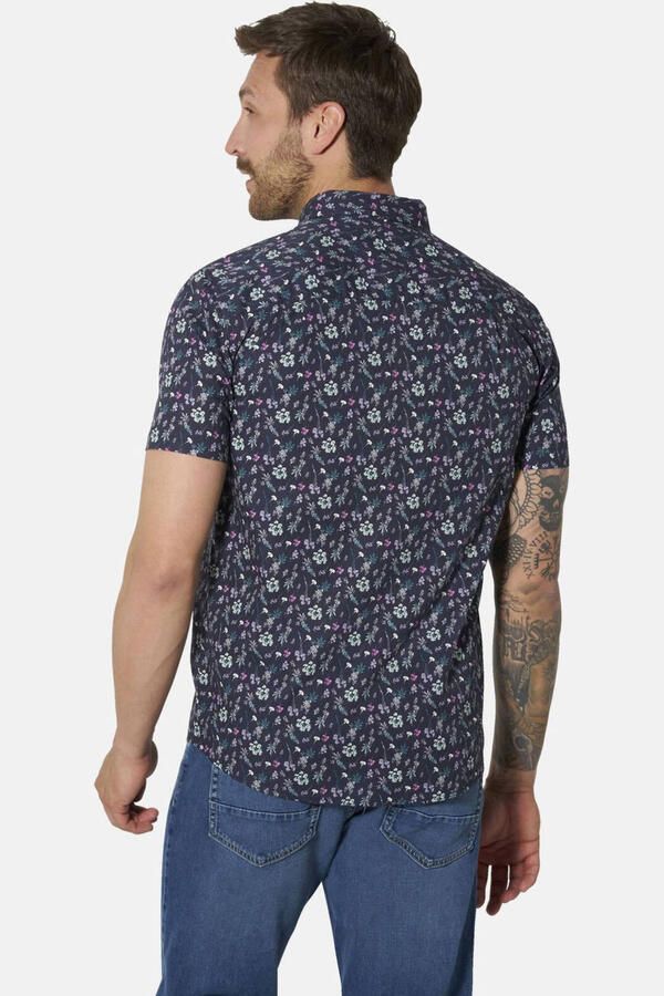 Babista regular fit gebloemd overhemd Plus Size donkerblauw - Foto 3