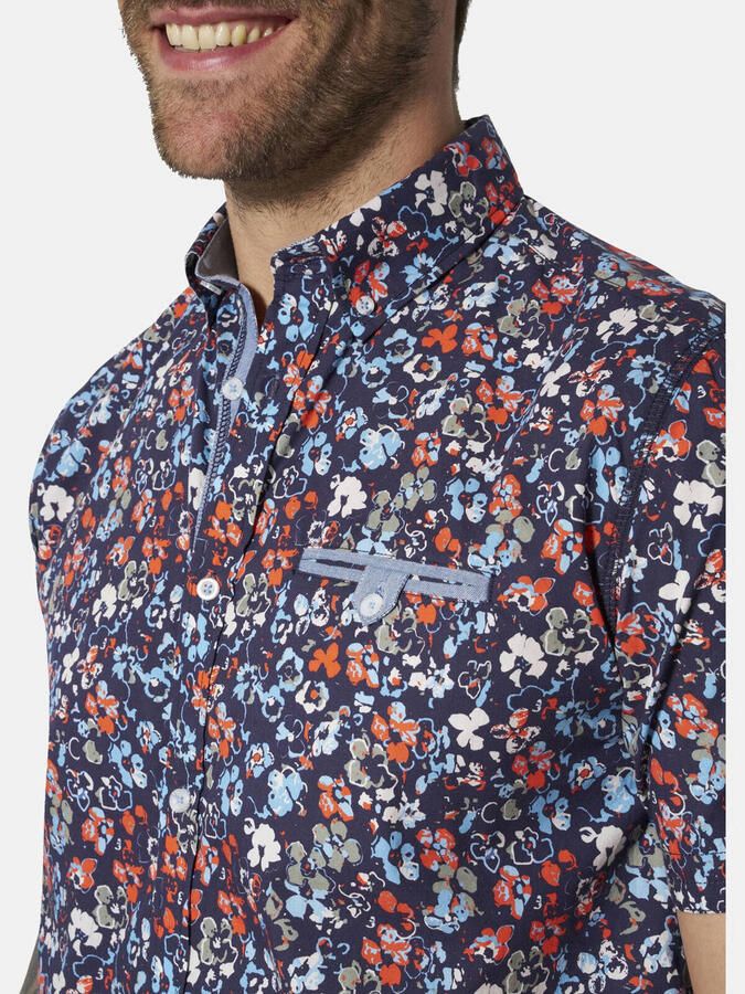 Babista regular fit gebloemd overhemd Plus Size donkerblauw - Foto 2
