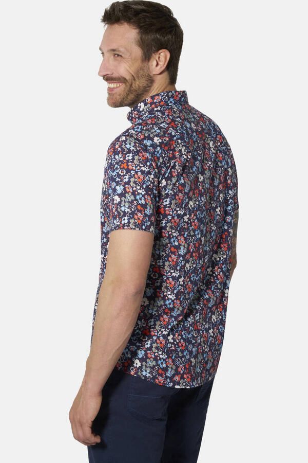 Babista regular fit gebloemd overhemd Plus Size donkerblauw - Foto 3