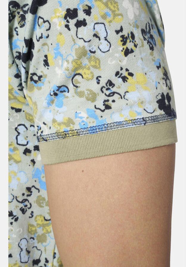Babista regular fit gebloemde polo Plus Size groen - Foto 3