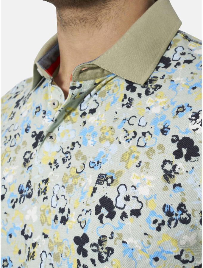 Babista regular fit gebloemde polo Plus Size groen - Foto 2