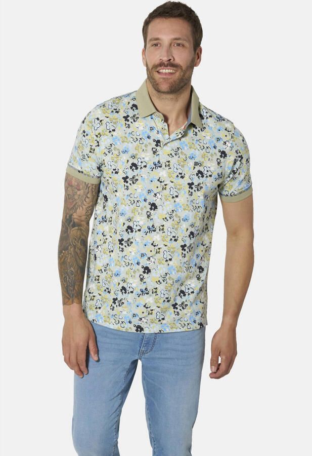 Babista regular fit gebloemde polo Plus Size groen