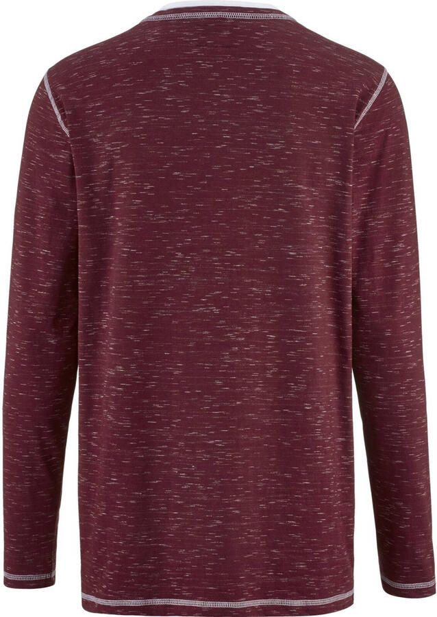 Babista regular fit gemêleerde longsleeve Plus Size donkerrood - Foto 3
