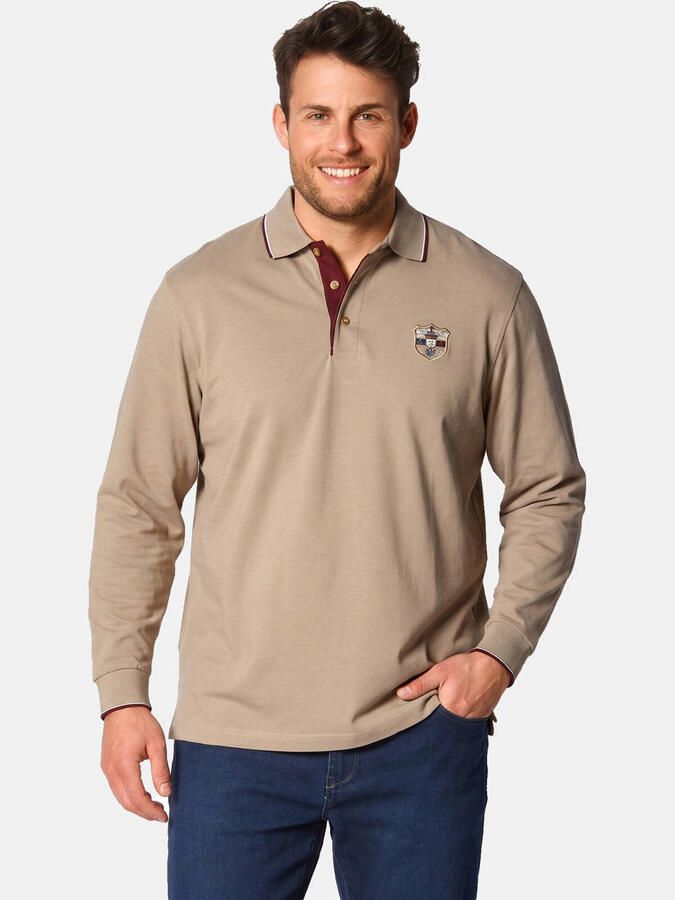 Babista regular fit gemêleerde polo Plus Size beige