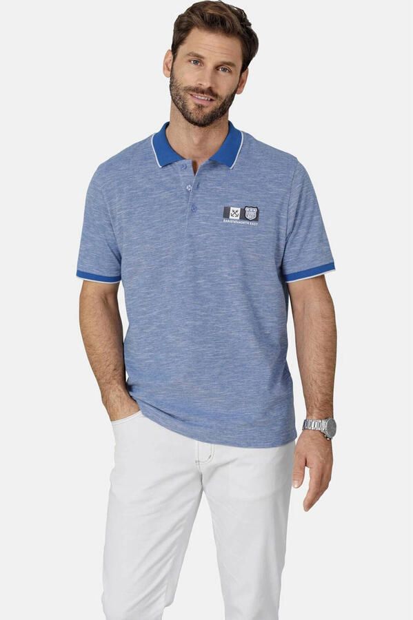 Babista regular fit gemêleerde polo Plus Size blauw