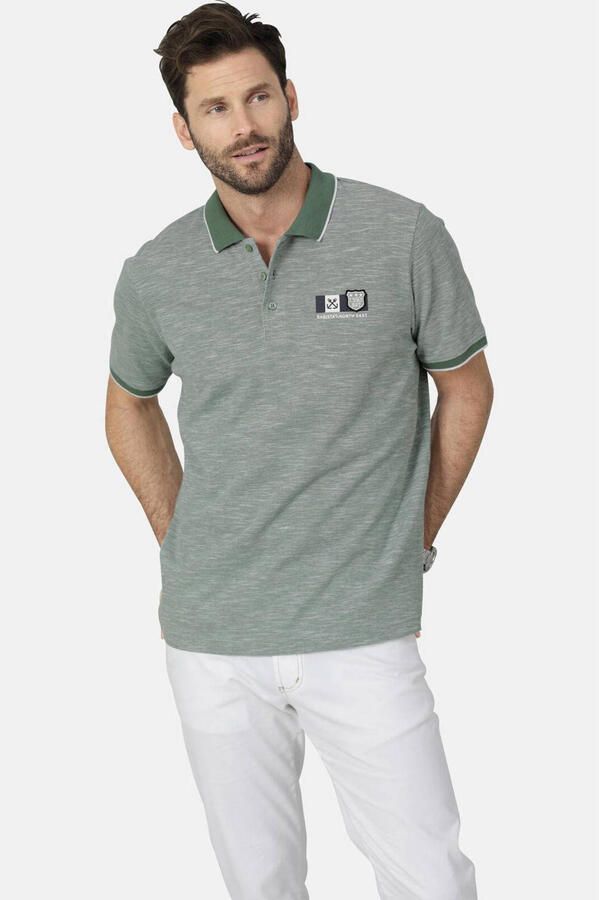 Babista regular fit gemêleerde polo Plus Size groen