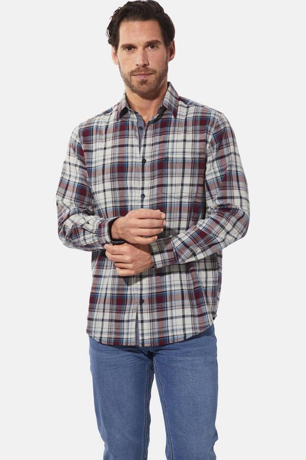 Babista regular fit geruit overhemd Plus Size donkerrood