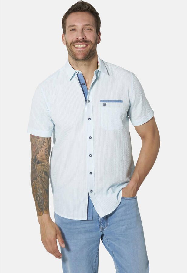 Babista regular fit geruit overhemd Plus Size lichtblauw
