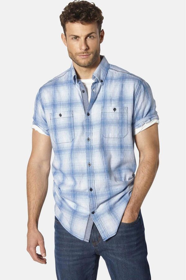 Babista regular fit geruit overhemd Plus Size lichtblauw