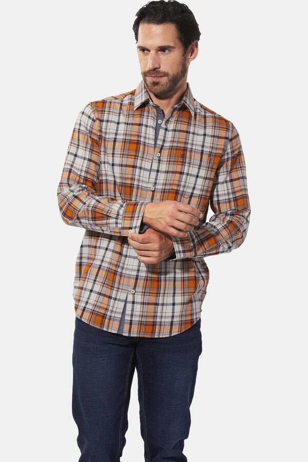Babista regular fit geruite overhemd Plus Size oranje - Foto 3