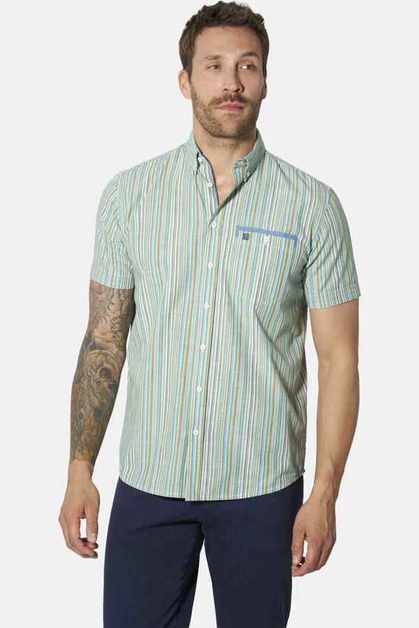 Babista regular fit gestreept overhemd Plus Size groen