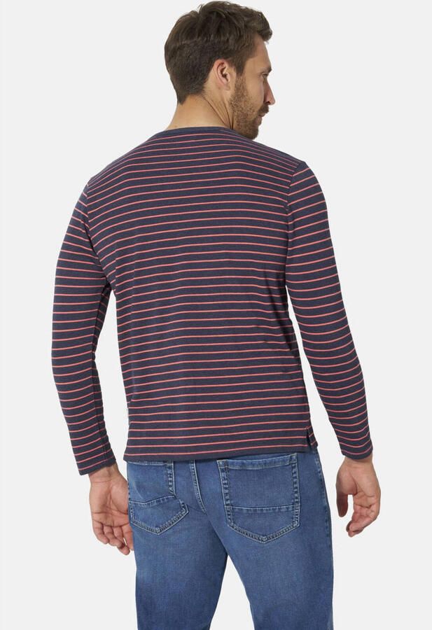 Babista regular fit gestreepte longsleeve +FIT Collectie Plus Size koraalrood - Foto 3