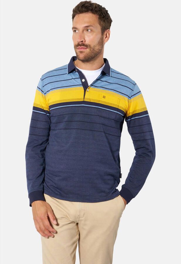 Babista regular fit gestreepte polo +FIT Collectie Plus Size blauw