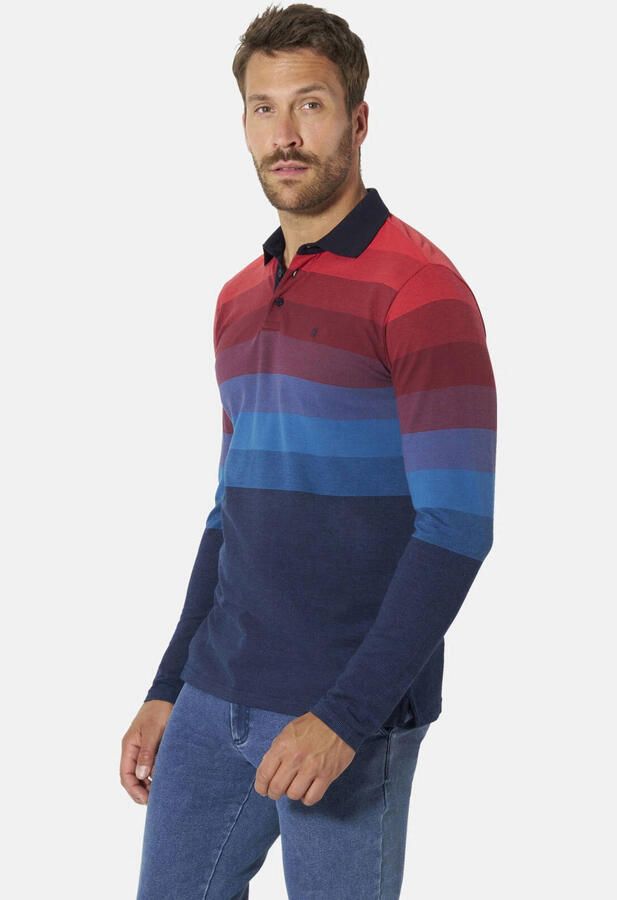 Babista regular fit gestreepte polo +FIT Collectie Plus Size rood