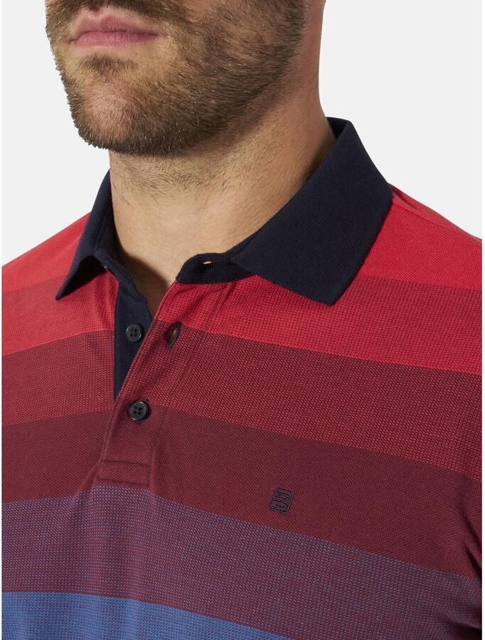 Babista regular fit gestreepte polo +FIT Collectie Plus Size rood - Foto 3