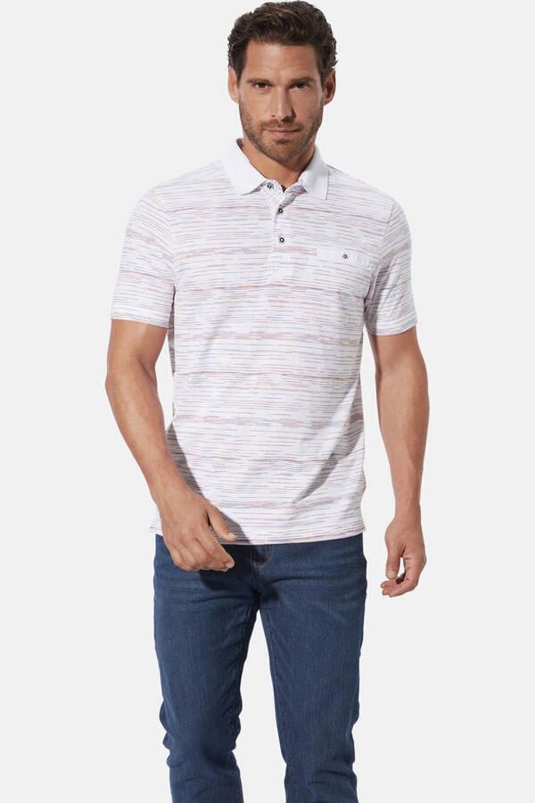 Babista regular fit gestreepte polo Plus Size +FIT Collectie wit - Foto 2