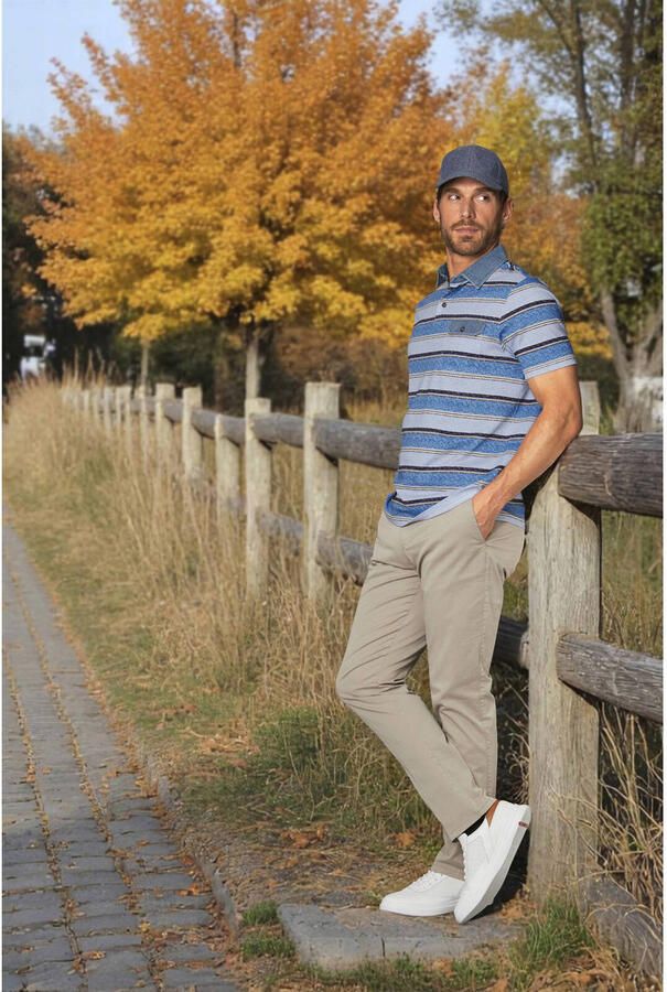 Babista regular fit gestreepte polo Plus Size lichtblauw - Foto 2