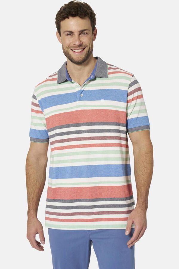 Babista regular fit gestreepte polo Plus Size meerkleurig
