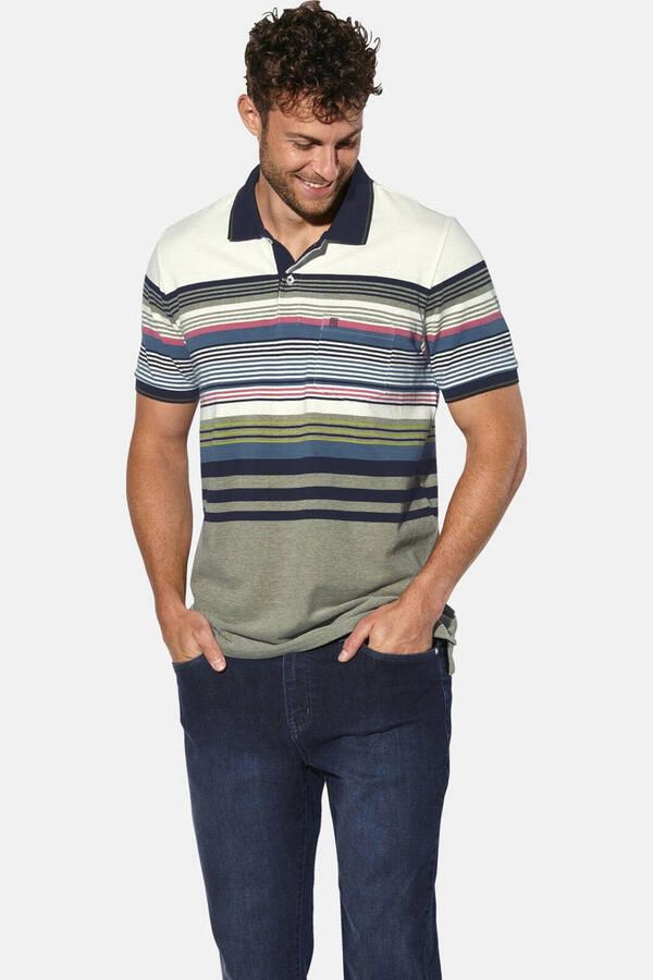 Babista regular fit gestreepte polo Plus Size meerkleurig
