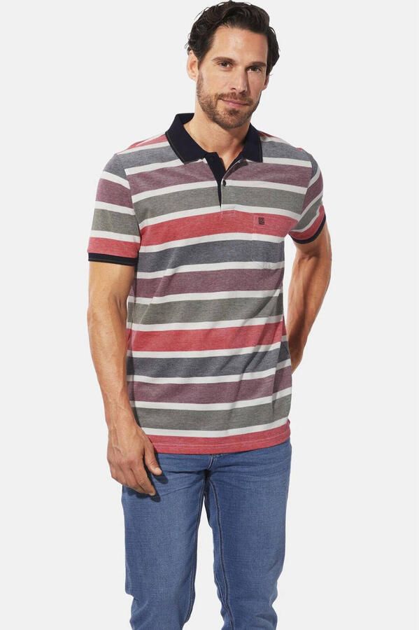 Babista regular fit gestreepte polo Plus Size oranje