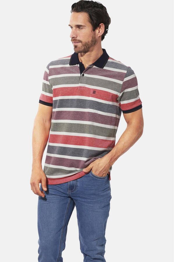 Babista regular fit gestreepte polo Plus Size oranje - Foto 2
