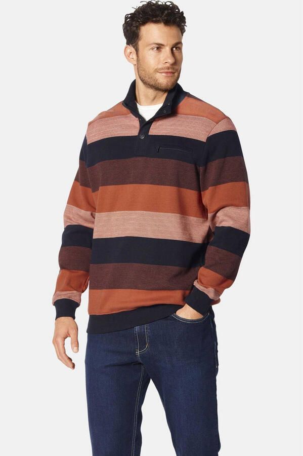 Babista regular fit gestreepte trui Plus Size donkeroranje