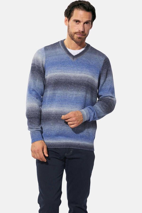 Babista regular fit gestreepte trui Plus Size met wol blauw