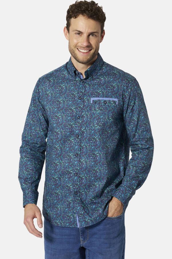 Babista regular fit overhemd Plus Size met print donkerblauw