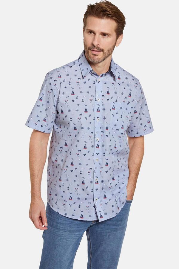 Babista regular fit overhemd Plus Size met print donkerblauw