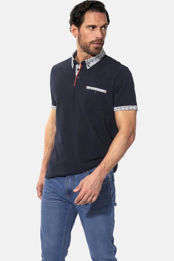 Babista regular fit polo +FIT Collectie Plus Size donkerblauw