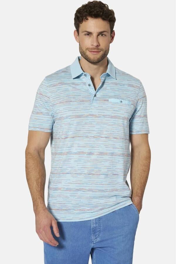 Babista regular fit polo +FIT Collectie Plus Size lichtblauw