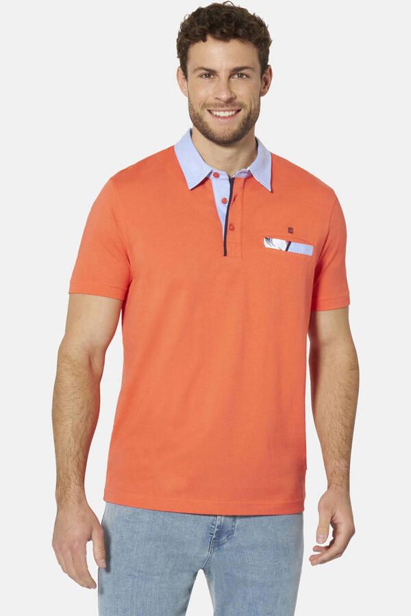 Babista regular fit polo +FIT Collectie Plus Size lichtrood