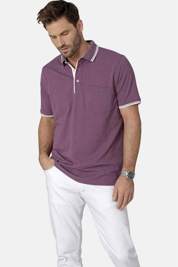 Babista regular fit polo met contrast bies Plus Size lila